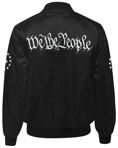 We the People 1776 quilted bomber jacket